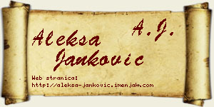 Aleksa Janković vizit kartica